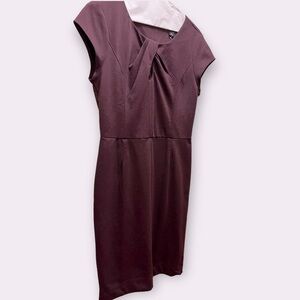 Banana Republic dress burgundy fit and flare. Cap sleeve